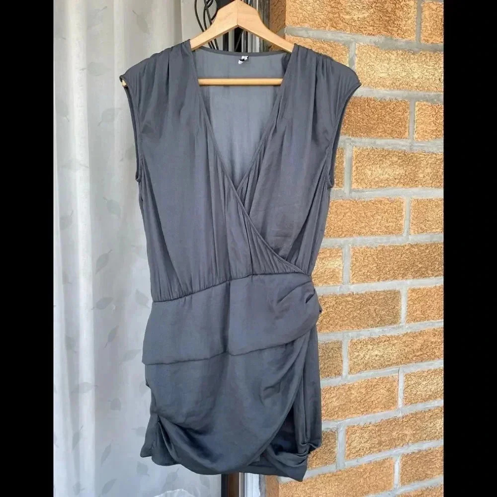 Iro ariella draped satin mini dress sz 4
